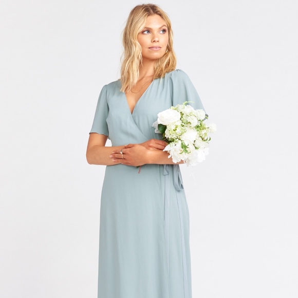 silver sage crisp bridesmaid dresses